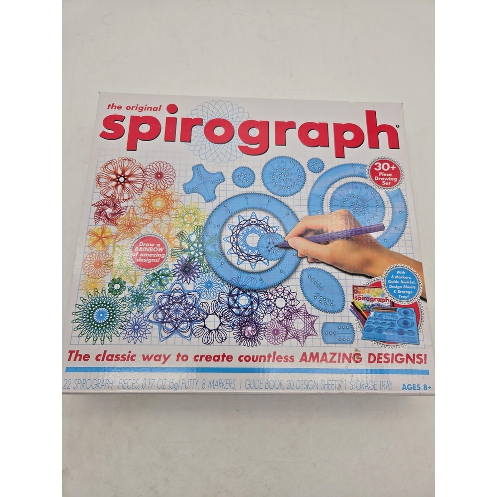 The Original Spirograph Drawing Set +Markers SpiralGraph Creative 30+ Pieces NEW